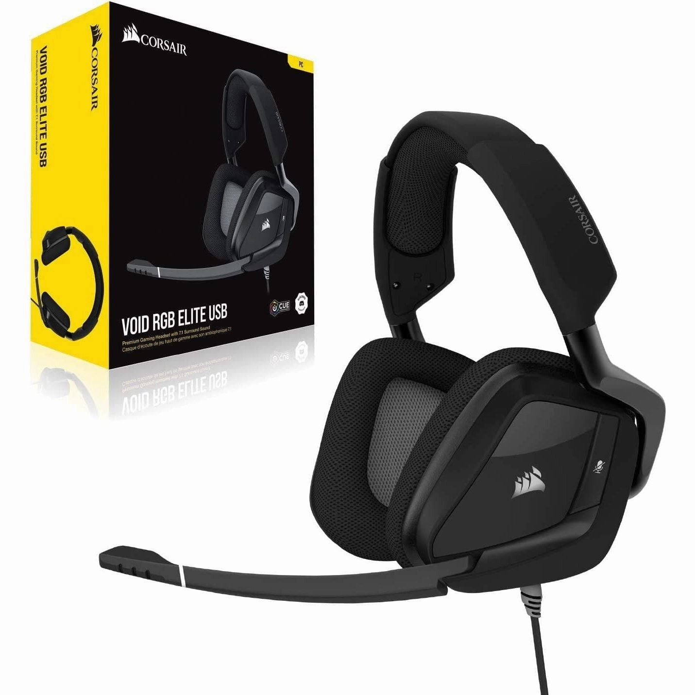 Corsair VOID ELITE RGB Stereo/7.1 Carbon Wired USB Gaming Headset