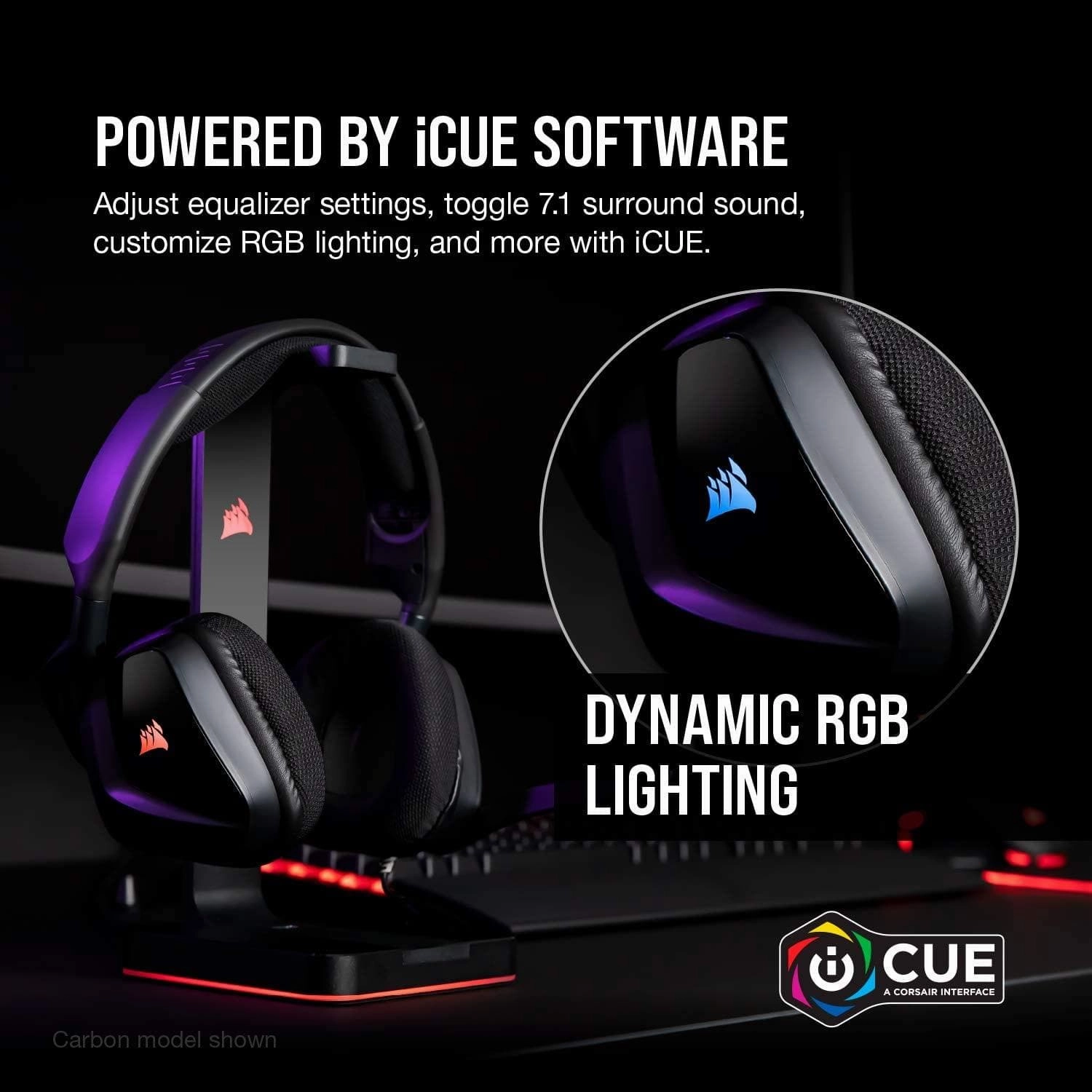 Corsair VOID ELITE RGB Stereo/7.1 Carbon Wired USB Gaming Headset