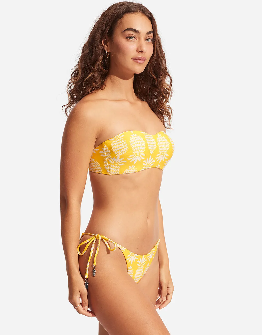 Corsica Bustier Bandeau Bikini Top - Citron