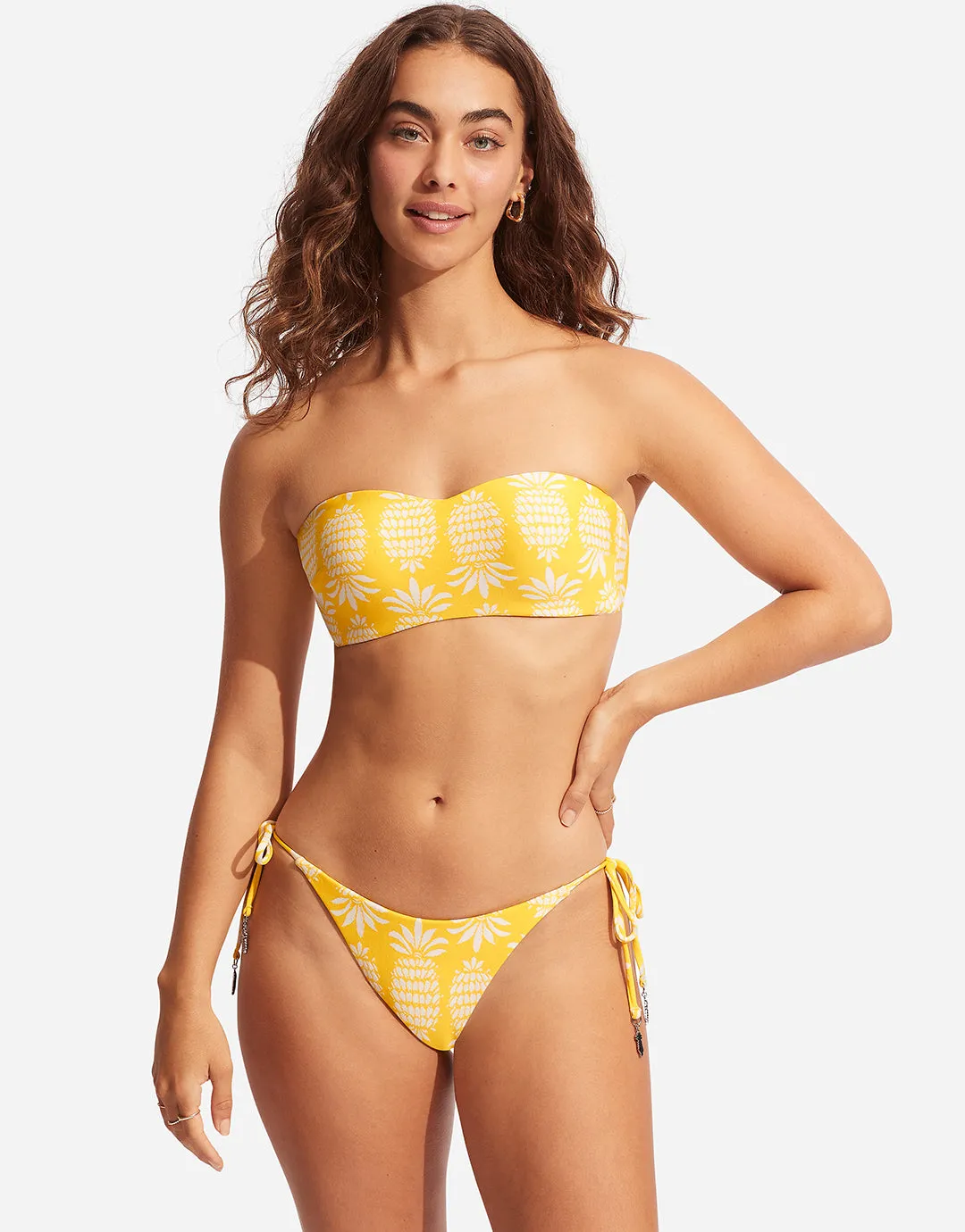 Corsica Bustier Bandeau Bikini Top - Citron