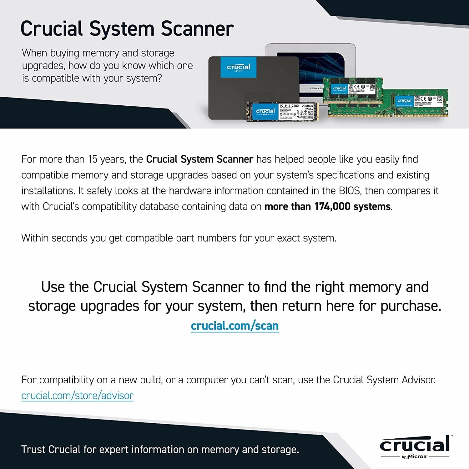 Crucial BX500 SATA SSD 480GB, 2.5" Internal SSD, Up to 540MB/s, Laptop and Desktop (PC) Compatible, 3D NAND, Dynamic Write Acceleration, Solid State Drive - CT480BX500SSD1