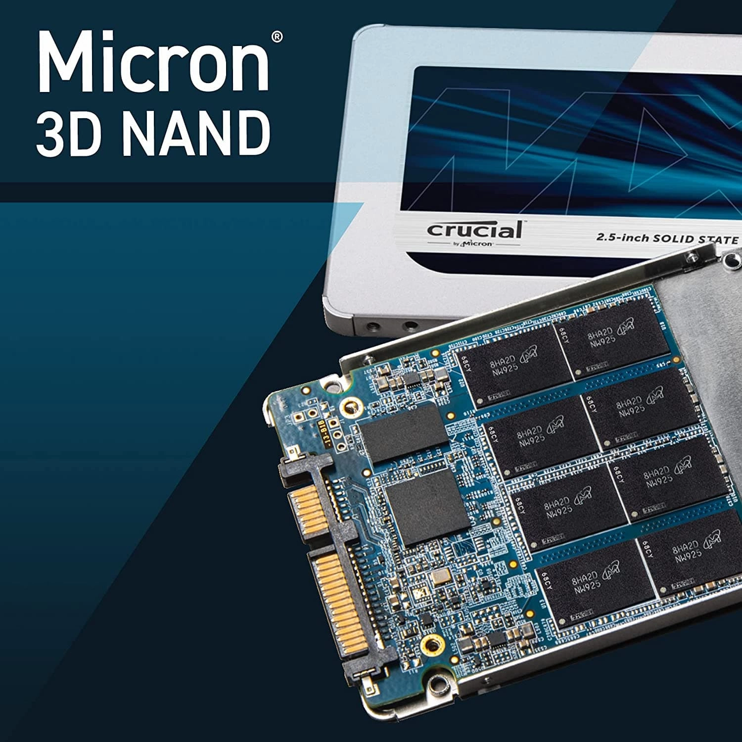 Crucial MX500 1 TB CT1000MX500SSD1-Up to 560 MB/s (3D NAND, SATA, 2.5 Inch, Internal SSD), Black