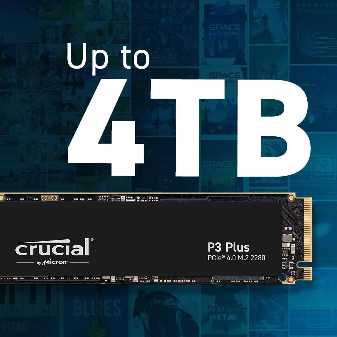 Crucial P3 Plus 4TB PCIe 4.0 3D NAND NVMe M.2 SSD