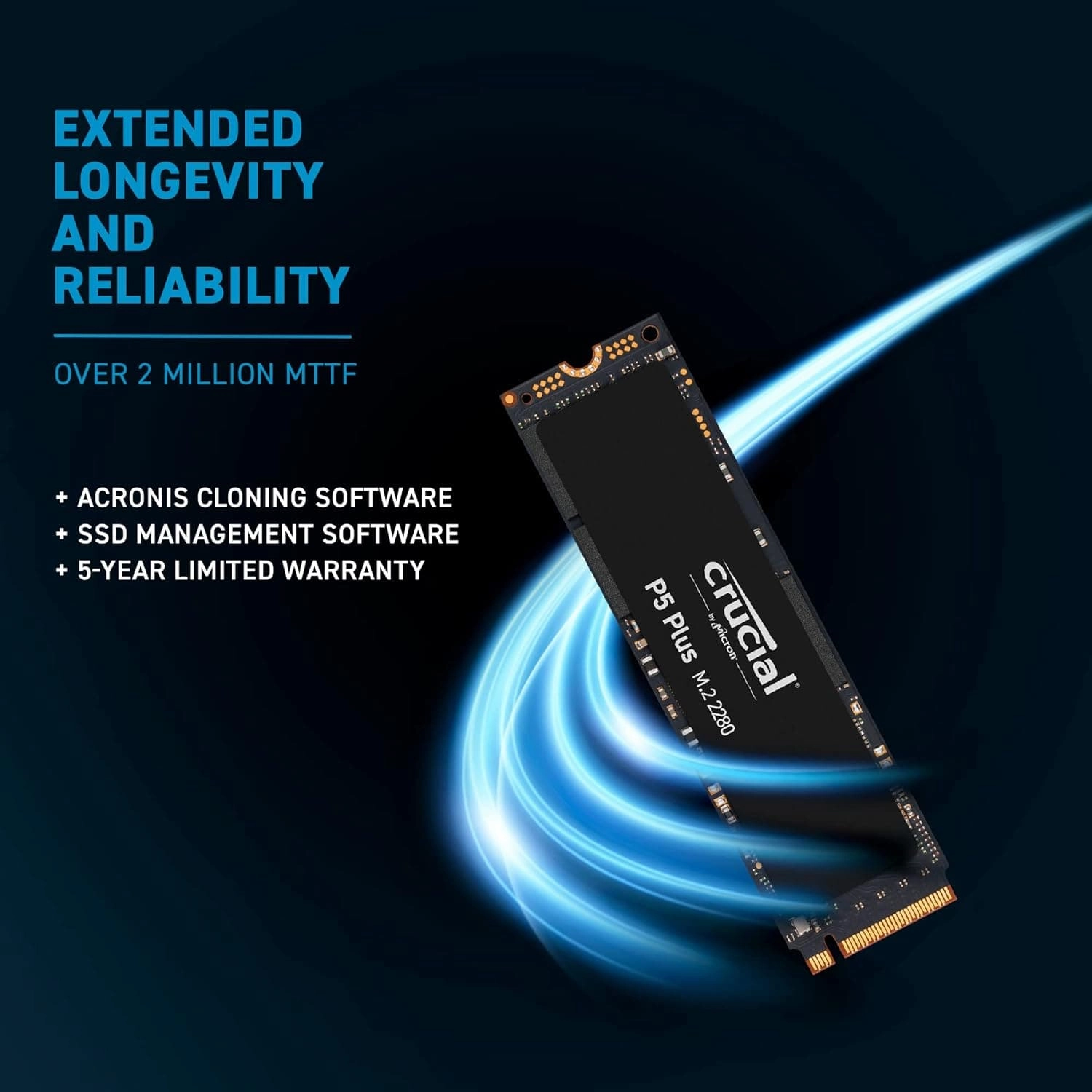 Crucial P5 Plus 500GB M.2 NVMe PCIe SSD - Black