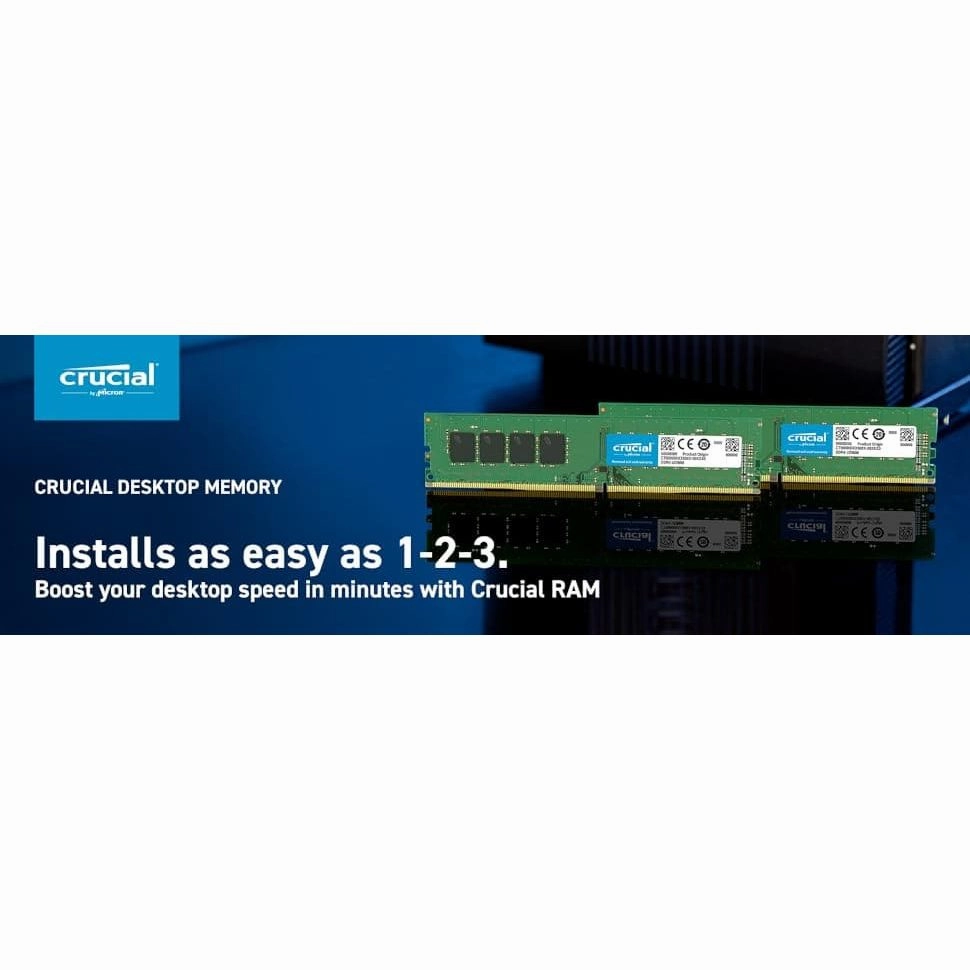 Crucial RAM 16GB Kit (2x8GB) DDR4 2400MHz CL17 Desktop Memory CT2K8G4DFS824A