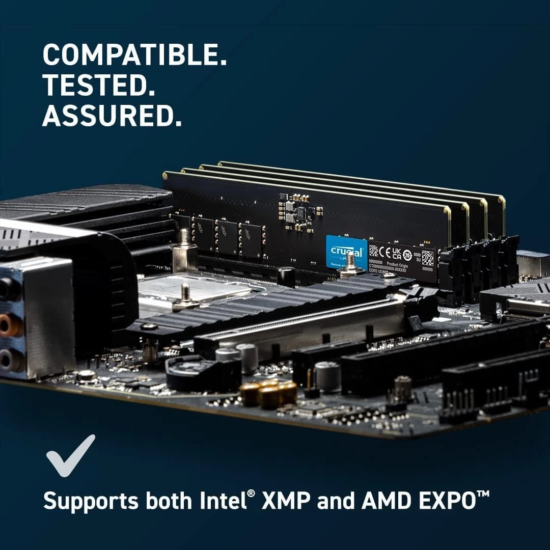 Crucial RAM 8GB DDR5 5200MHz (or 4800MHz) Desktop Memory CT8G52C42U5