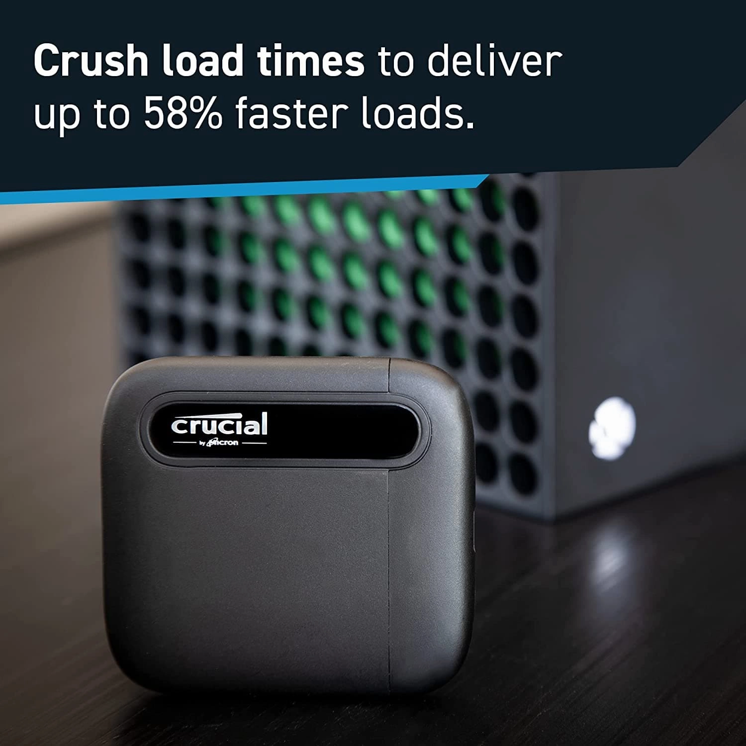 Crucial X6 1TB External Portable SSD Rugged USB-C/A - Black