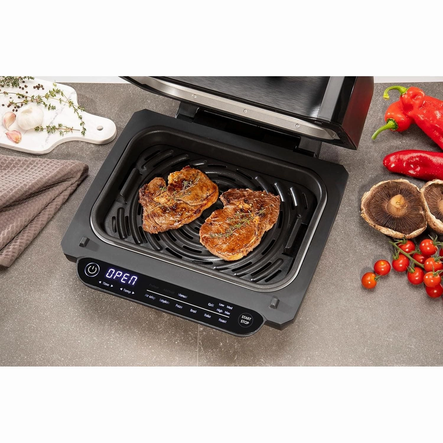 Daewoo Digital Health Grill And Air Fryer, 8-In-1 Combination, Bake, Roast, Grill And More For Healthier Cooking With Less Oil, Sleek And Modern Design With Auto Shut Off, Family Sized, 4 Litres
