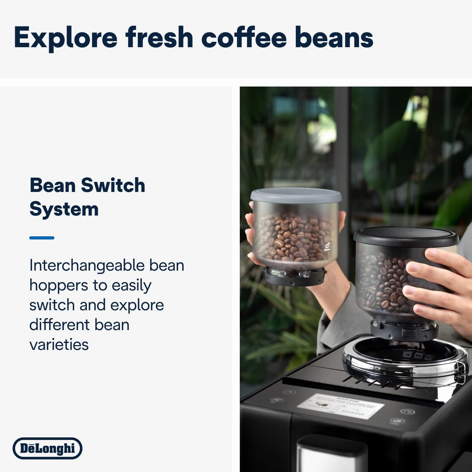 De'Longhi Rivelia EXAM440.55.B, Fully Automatic Coffee Machine with LatteCrema Hot, Automatic Milk Frother, Compact Size Bean to Cup Coffee Machine, 16 Recipes, Full Touch Coloured Display Black