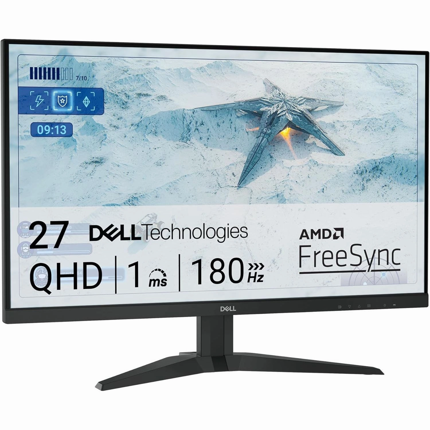 Dell G2725D 27" QHD Gaming Monitor, 180Hz, IPS, 1ms, AMD FreeSync, 99% sRGB, DisplayPort, 2x HDMI, Black