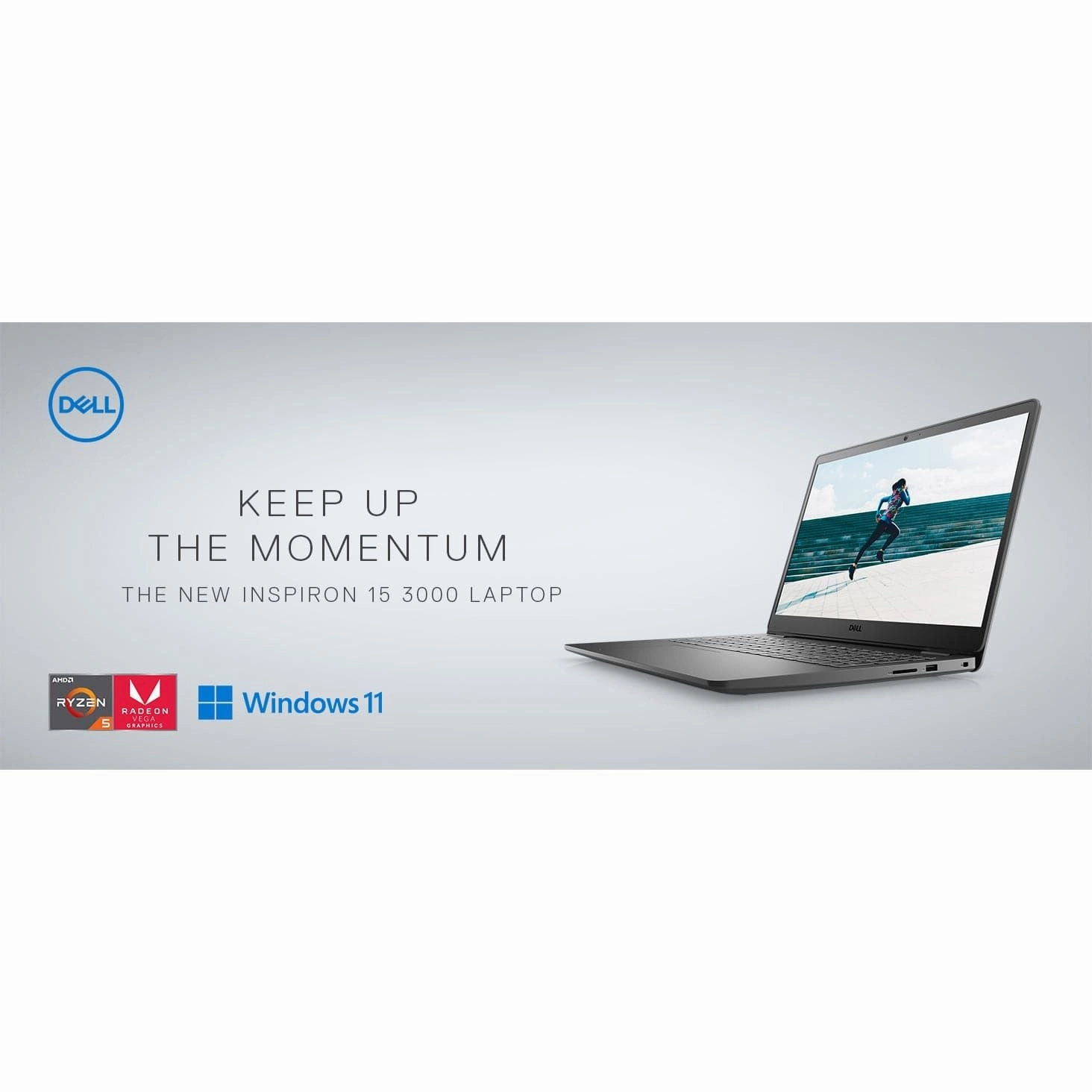Dell Inspiron 3000 - 15.6 Inch - 256GB SSD - 8GB RAM - AMD Ryzen 5 3500U - AMD Radeon RX Vega 8 - Windows 11 Home - Black