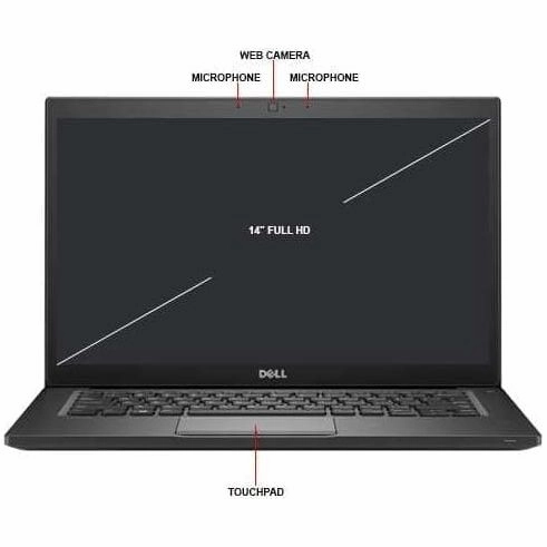 Dell Latitude 7490 14-Inch Laptop - i5-8350U, 8th Gen, 16GB RAM, 512GB SSD, Black