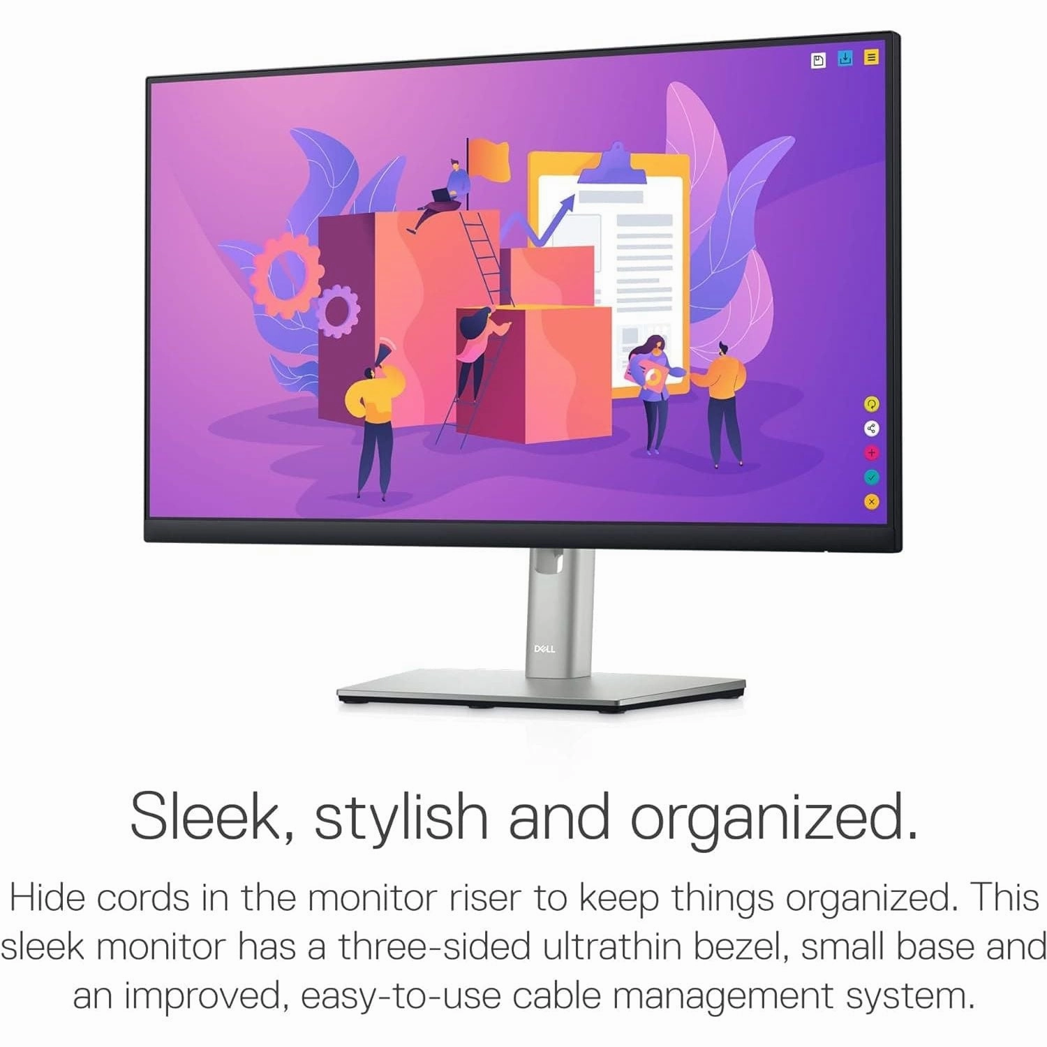 Dell P2422H 24" Full HD Monitor, 60Hz, IPS, 99% sRGB, HDMI/DP/VGA, 5x USB, Black