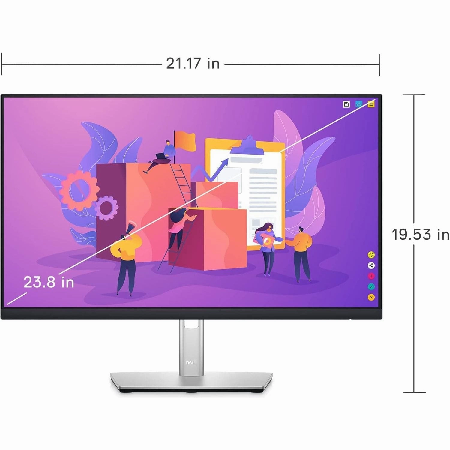 Dell P2422H 24" Full HD Monitor, 60Hz, IPS, 99% sRGB, HDMI/DP/VGA, 5x USB, Black