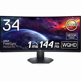 Dell S3422DWG 34" Curved Gaming Monitor - WQHD 3440x1440, 144Hz, 1ms, AMD FreeSync Premium Pro, HDR 400, DisplayPort, 2x HDMI, 5x USB computing devices, pc accessories, cheap computer online
