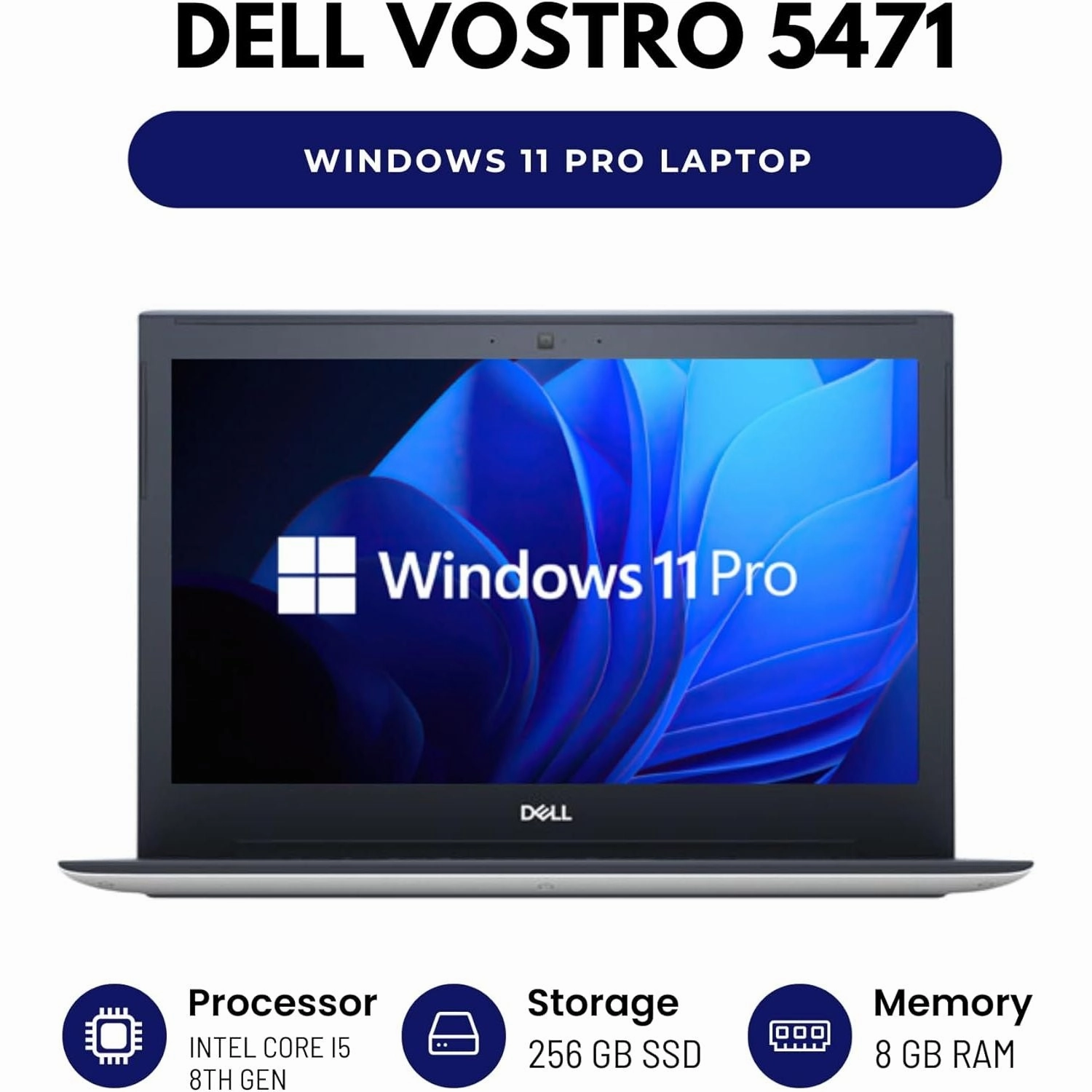 Dell Vostro 14-5471 - i5-8250U, 8GB RAM, 256GB SSD, 14", Silver