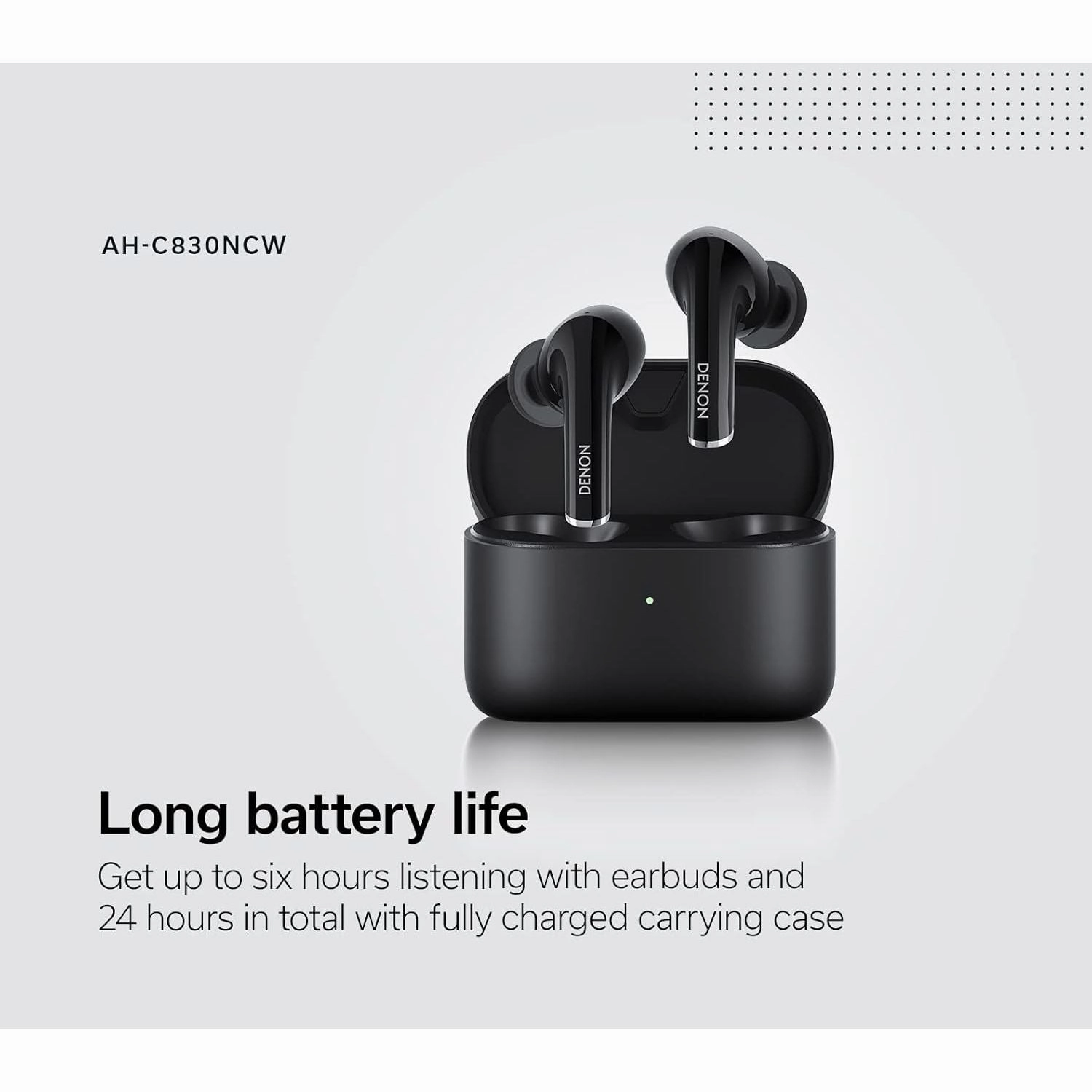 Denon AH-C830NCW True Wireless In-Ear Headphones with Active Noise Cancelling, Water Resistant Earbuds with Crystal Clear Call Quality