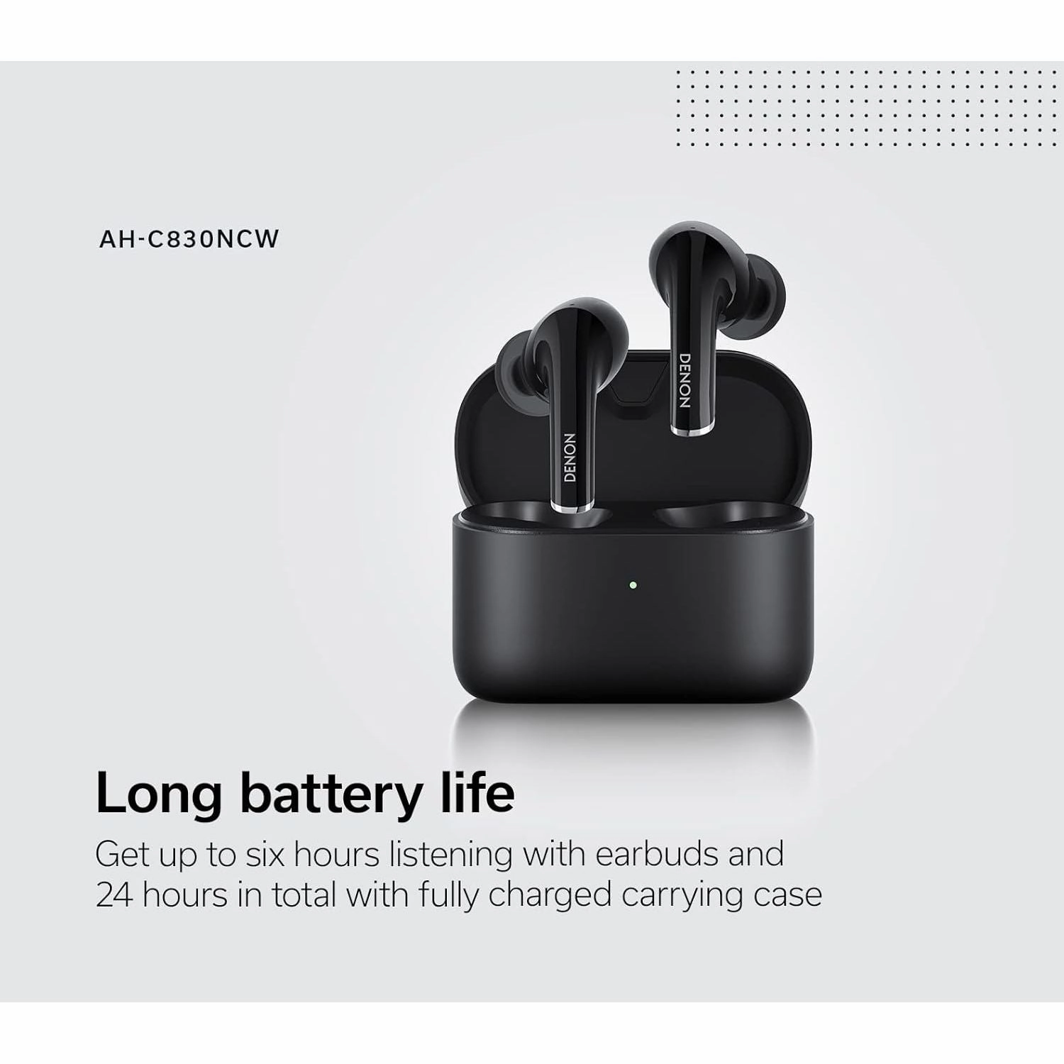 Denon AH-C830NCW True Wireless In-Ear Headphones with Active Noise Cancelling, Water Resistant Earbuds with Crystal Clear Call Quality