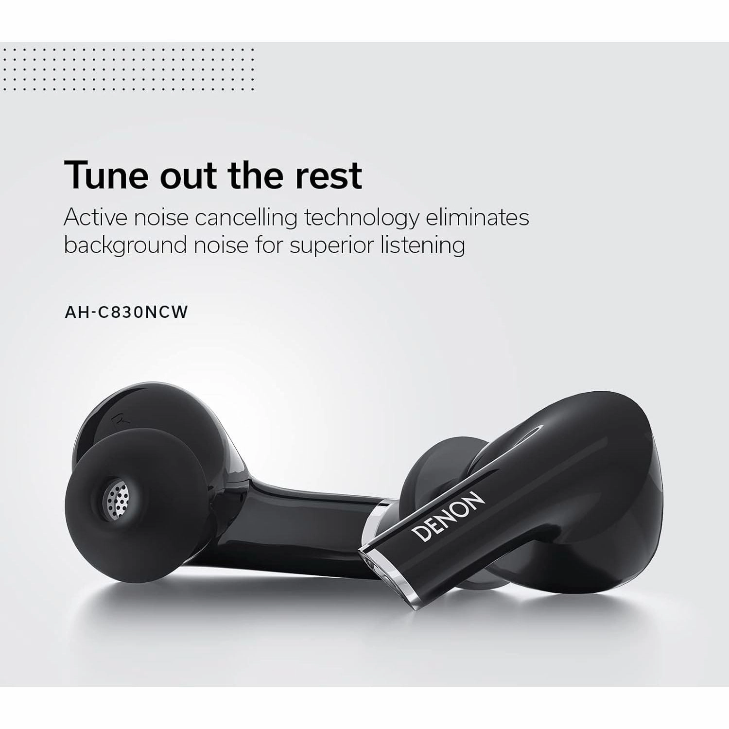 Denon AH-C830NCW True Wireless In-Ear Headphones with Active Noise Cancelling, Water Resistant Earbuds with Crystal Clear Call Quality