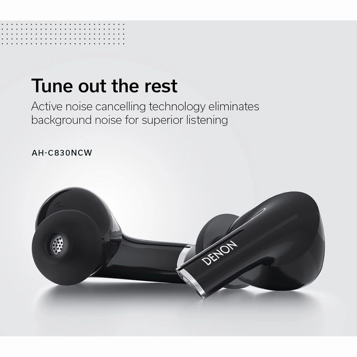 Denon AH-C830NCW True Wireless In-Ear Headphones with Active Noise Cancelling, Water Resistant Earbuds with Crystal Clear Call Quality