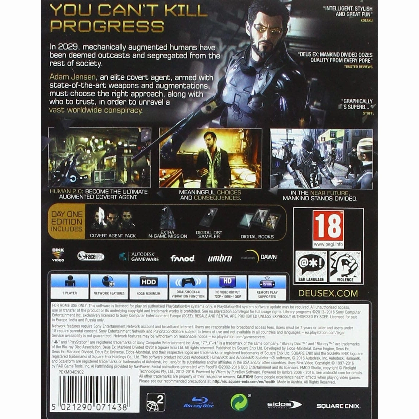 Deus Ex: Mankind Divided Day One Edition (PS4)