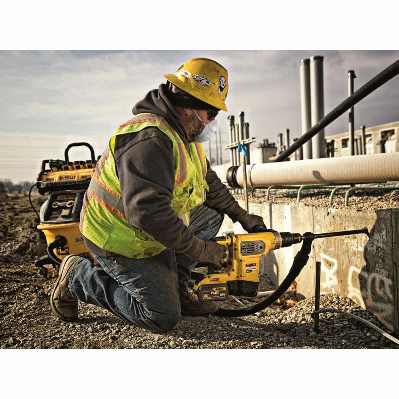 Dewalt Corded Electric Drill 54V, 2550 RPM  Ideal for Concrete, Brick, and Masonry