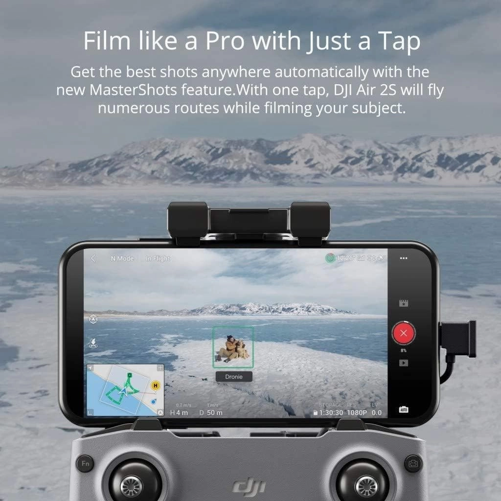 DJI Air 2S - Drone Quadcopter UAV with 3-Axis Gimbal Camera, 5.4K Video, 1-Inch CMOS Sensor, 4 Directions of Obstacle Sensing, 31min Flight Time, Max 12km Video Transmission (FCC), MasterShots, Gray