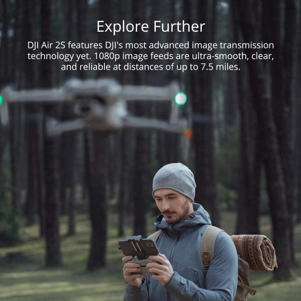 DJI Air 2S - Drone Quadcopter UAV with 3-Axis Gimbal Camera, 5.4K Video, 1-Inch CMOS Sensor, 4 Directions of Obstacle Sensing, 31min Flight Time, Max 12km Video Transmission (FCC), MasterShots, Gray