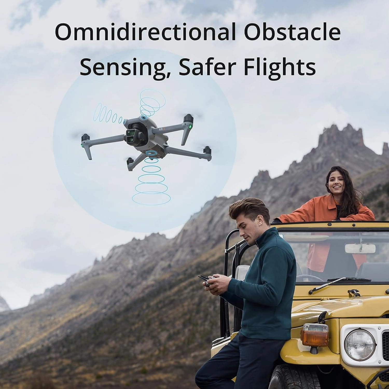 DJI Air 3 Fly More Combo with DJI RC 2 (screen remote controller), Drone with Medium Tele & Wide-Angle Dual Primary Cameras for Adults 4K HDR, 46-Min Max Flight Time, 48MP, O4, Two Extra Batteries