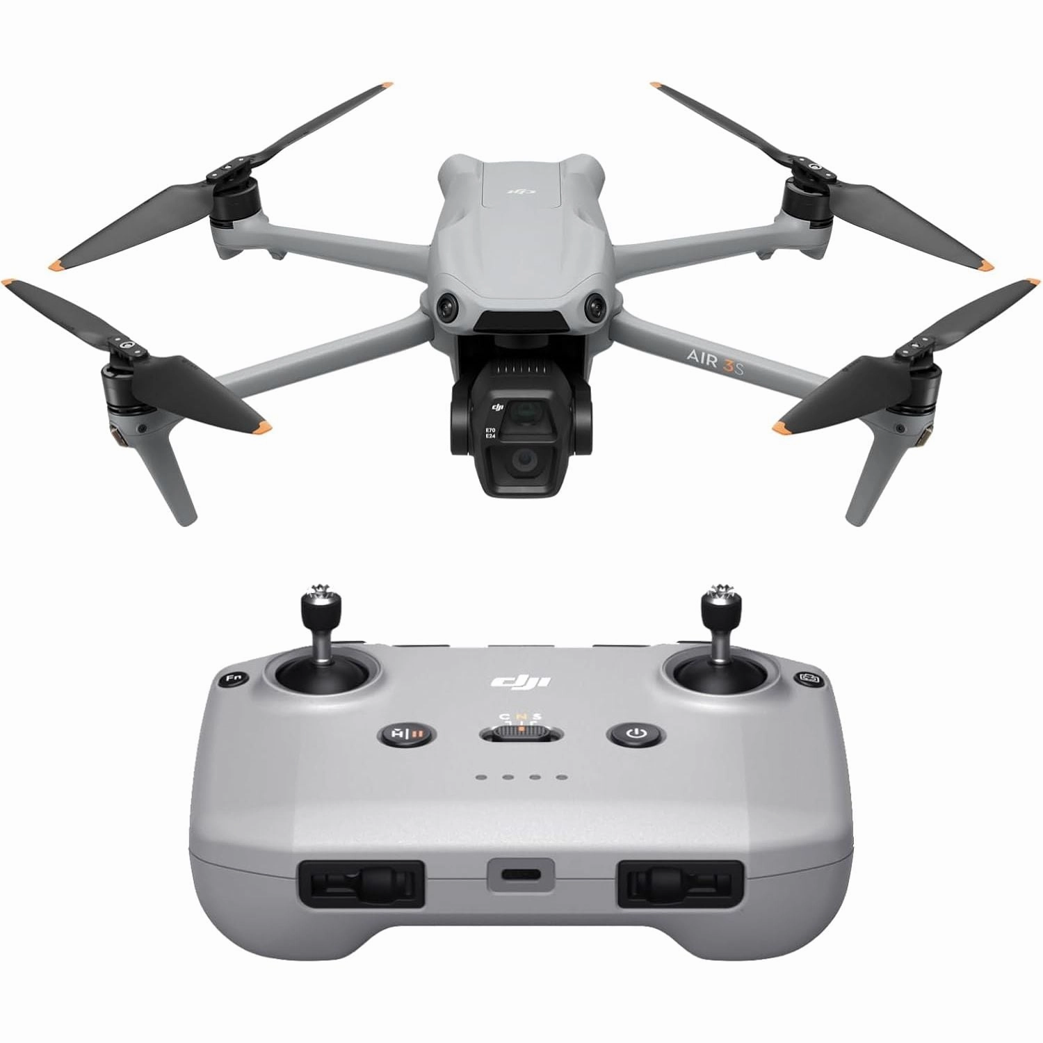 DJI Air 3S (RC-N3) Drone - 4K Dual-Camera with 1" CMOS, 4K/60fps HDR Video, 14 Stops Dynamic Range, 45-Min Flight Time, 20km Transmission Range buy drone online, best camera drone, 4k drone for beginners