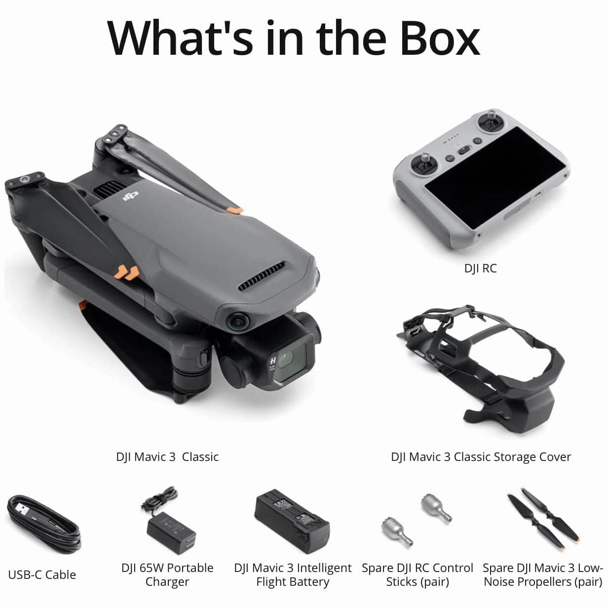 DJI Mavic 3 Classic (DJI RC) - Drone with 4/3 CMOS Hasselblad Camera, 5.1K Video, 46-Min Flight, Obstacle Sensing, 15km Range, Includes DJI RC Controller