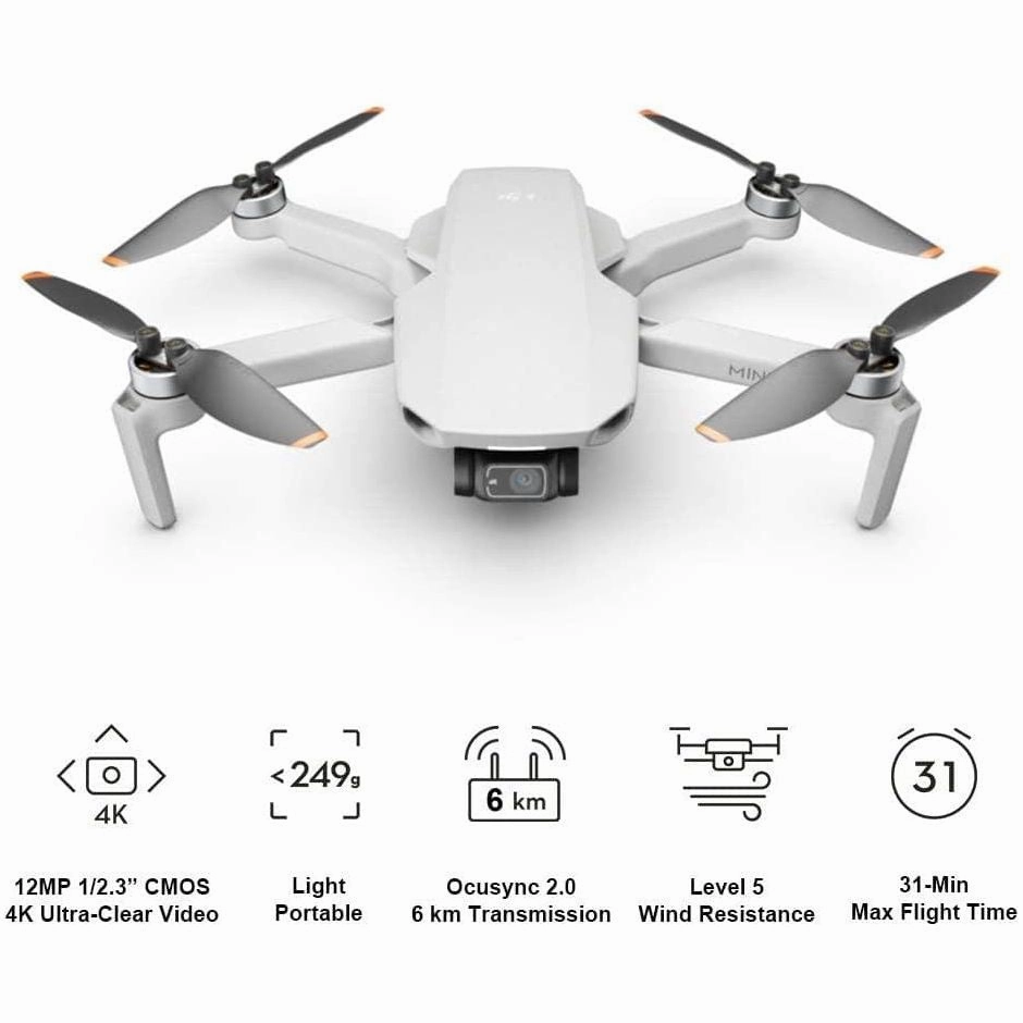 DJI Mini 2 Fly More Combo - Ultralight and Foldable Drone Quadcopter, 3-Axis Gimbal with 4K Camera, 12MP Photo, 31 Minutes Flight Time, OcuSync 2.0 HD Video Transmission, QuickShots DJI Fly App, Grey
