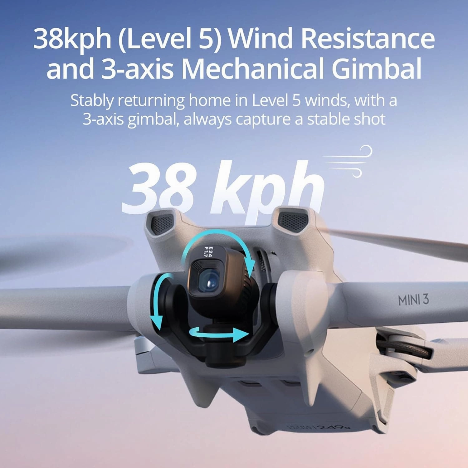 DJI Mini 3 Drone with 4K HDR Video, 38-Min Flight Time, 10km Video Transmission, True Vertical Shooting, GPS Auto Return, Lightweight with 3x Mechanical Gimbal