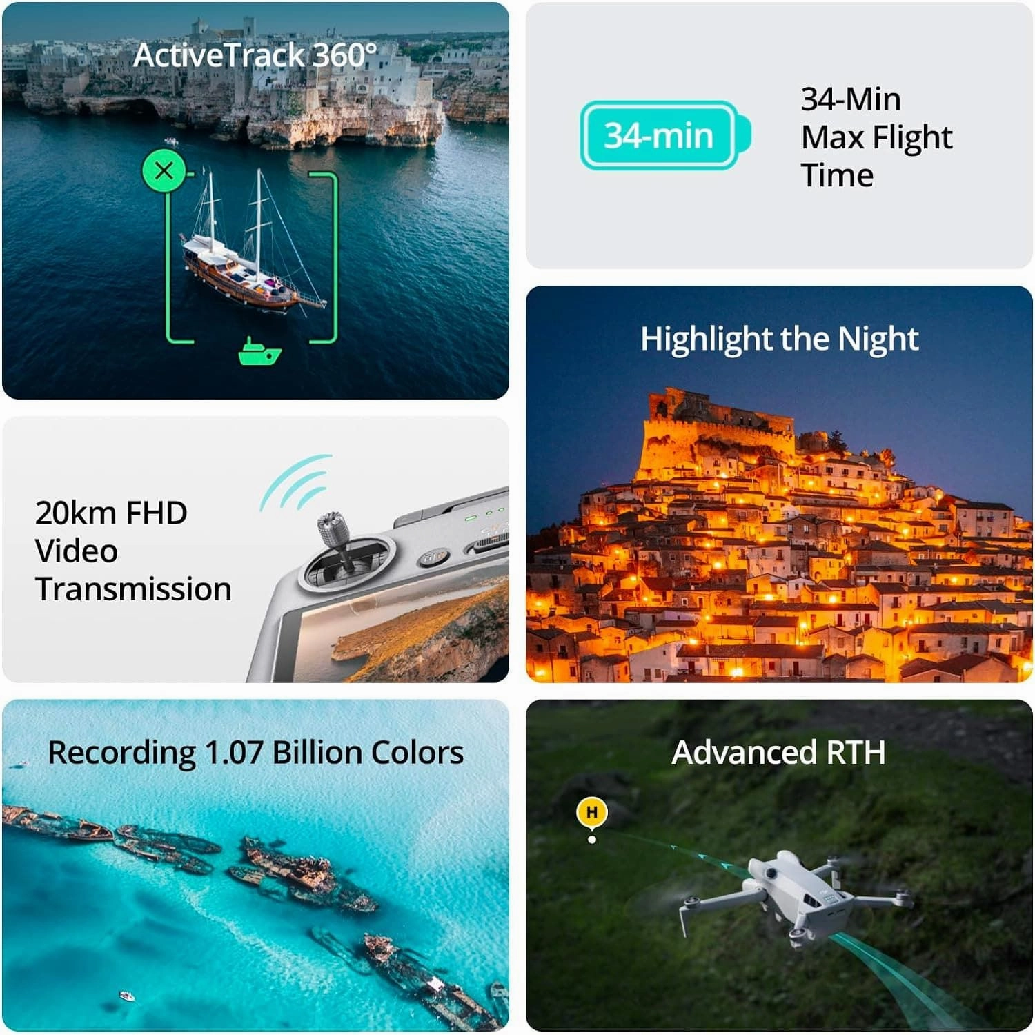 DJI Mini 4 Pro (DJI RC-N2) Folding Mini-Drone - 4K HDR Camera, 34 Min Flight Time, 20km Video Transmission, Omnidirectional Vision Sensing, Under 249g