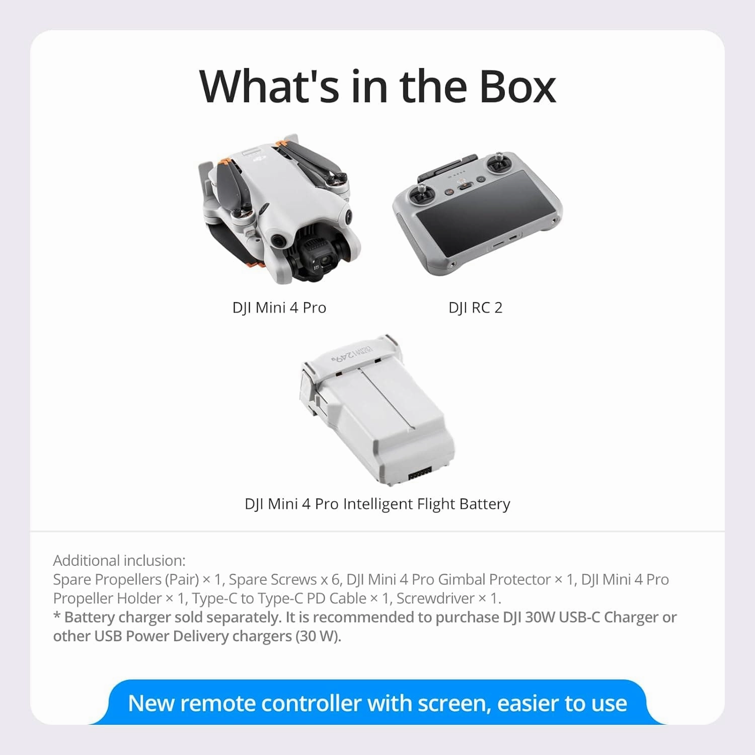 DJI Mini 4 Pro Drone with DJI RC 2 Controller