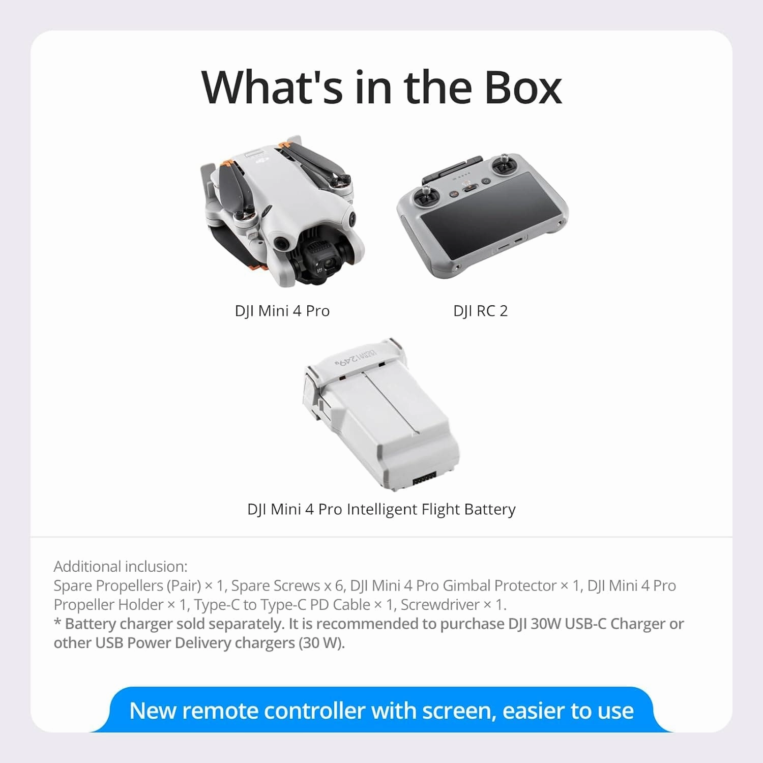 DJI Mini 4 Pro Drone with DJI RC 2 Controller