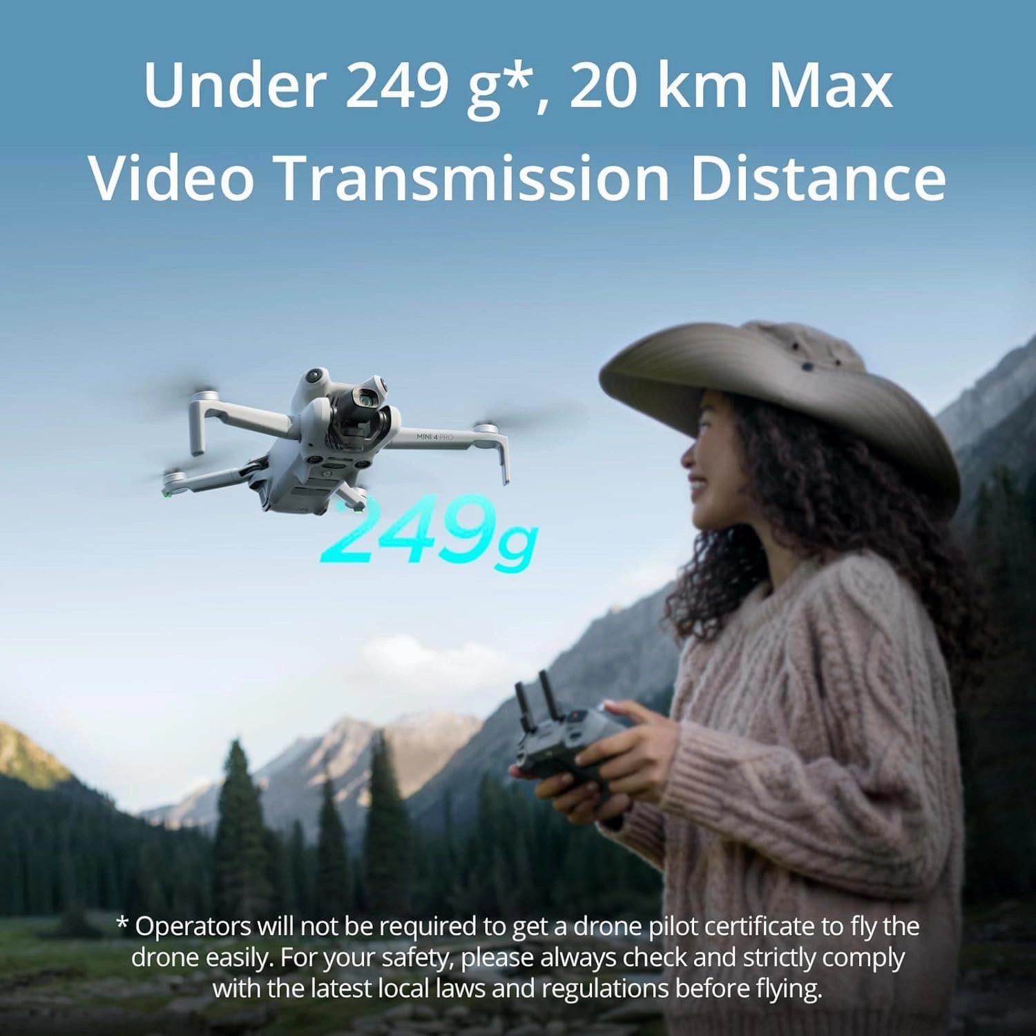 DJI Mini 4 Pro Fly More Combo, DJI RC 2 Remote, 4K HDR, Ultra-Light 249g, 34-Min Flight, 2 Extra Batteries