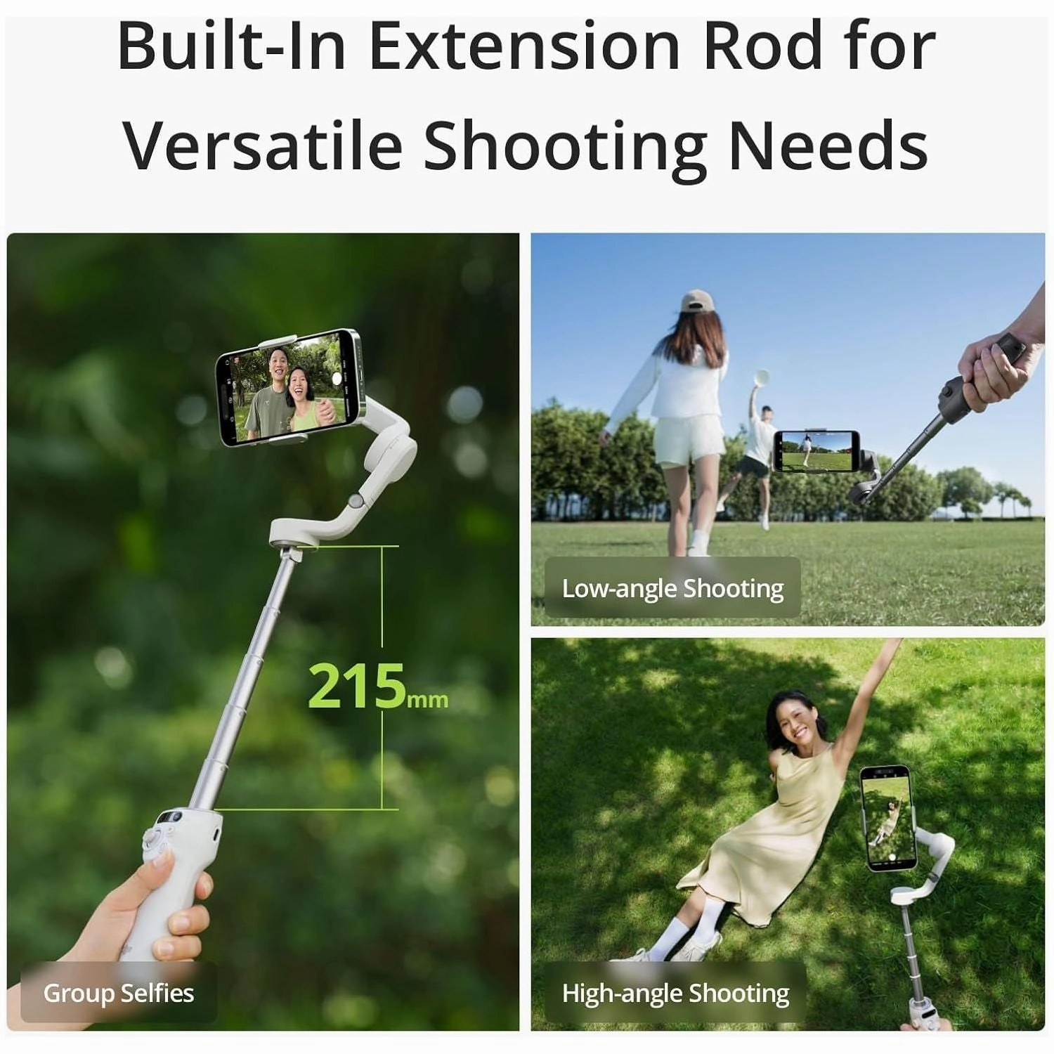 DJI Osmo Mobile 6 3-Axis Phone Gimbal, Object Tracking, Built-In Extension Rod, Portable, Slate Gray