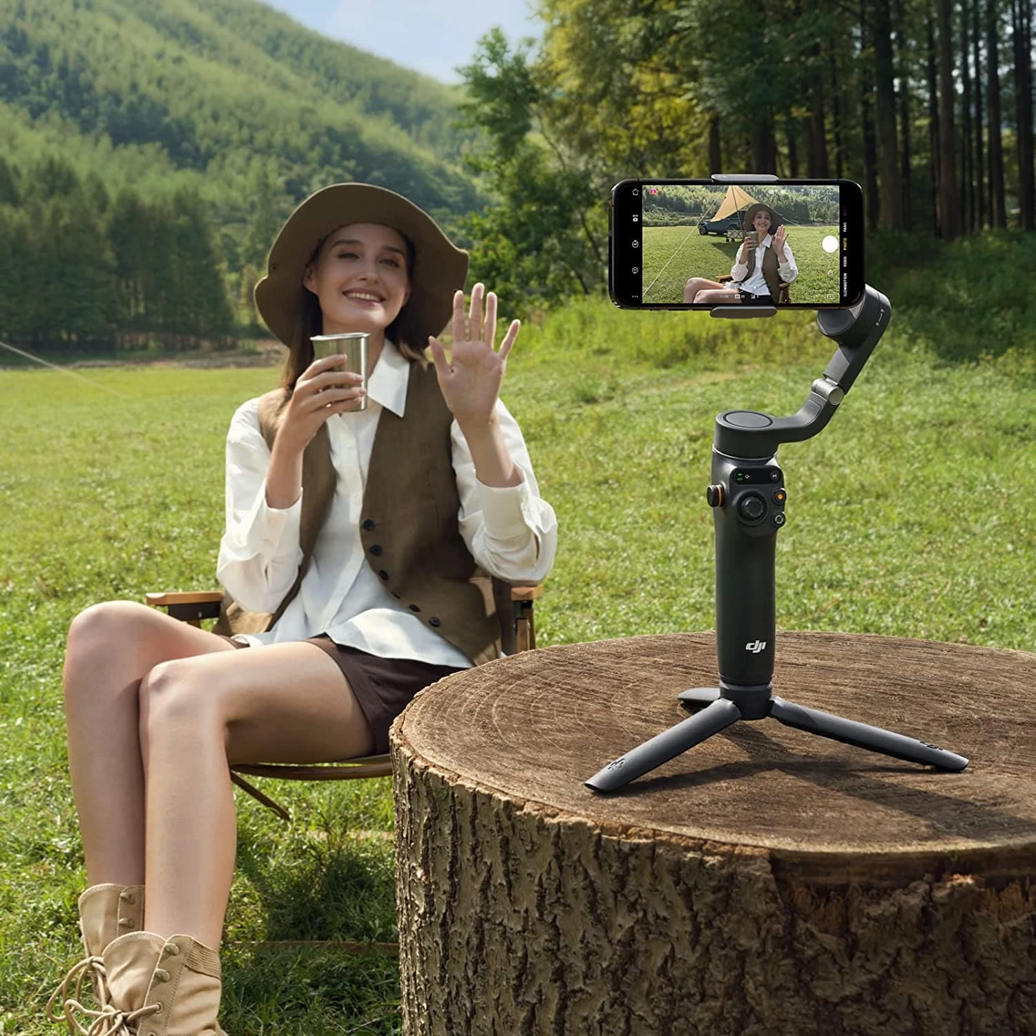 DJI OSMO Mobile 6 Smartphone Gimbal Stabilizer, 3-Axis Phone Gimbal, Built-In Extension Rod, Portable and Foldable, Android and iPhone Gimbal with ShotGuides, Vlogging Stabilizer, Slate Gray