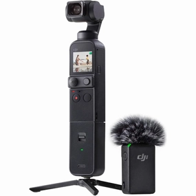 DJI Pocket 2 Creator Combo - 3-Axis Handheld Gimbal Stabilizer with 4K Camera, 64MP Photo, HDR, Time Lapse, Slow Motion, Noise Reduction - Black digital cameras, buy mirrorless camera, compact cameras sale