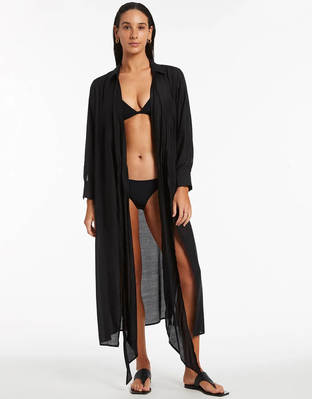 Dorsay Wrap Kaftan - Black