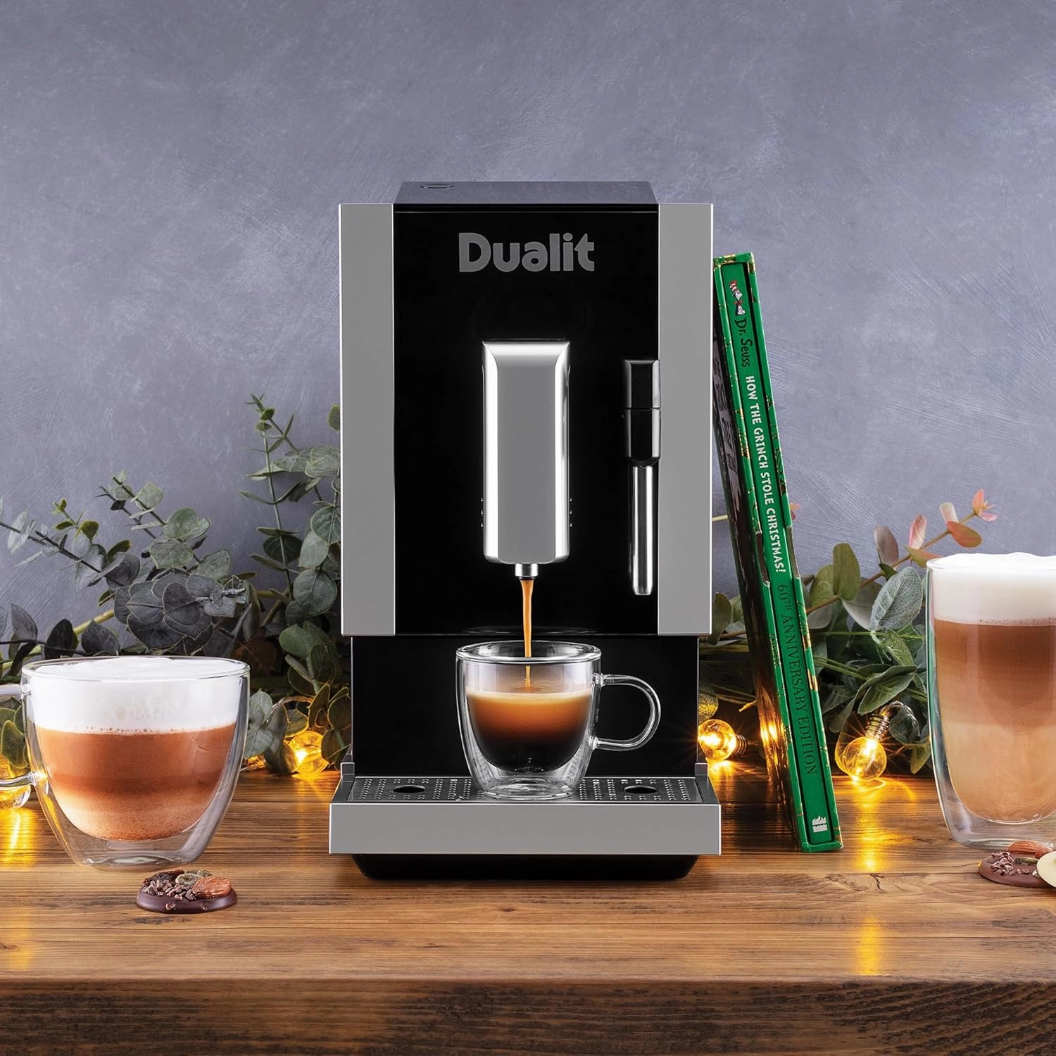Dualit Bean to Go Machine - Barista Quality Professional Coffee Machine - Built in Coffee Grinder & Steam Wand Milk Frother - Espresso, Lungo & Double Shot Functions - Bean To Cup Coffee Maker