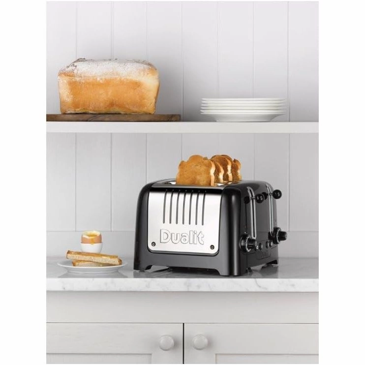 Dualit DPP4 Lite 4-Slice Toaster European Plug (UK Adapter Included) - Black
