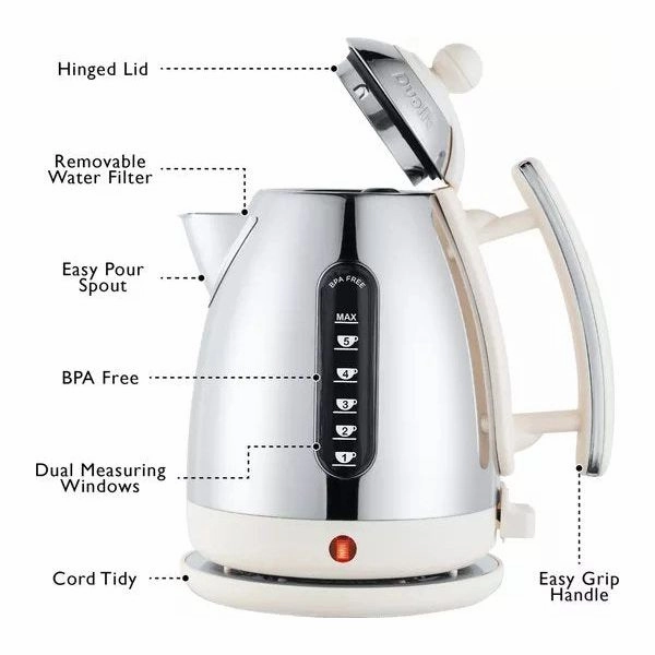 Dualit Mini Kettle Canvas White 1 Litre - 72203 Comes with European Plug