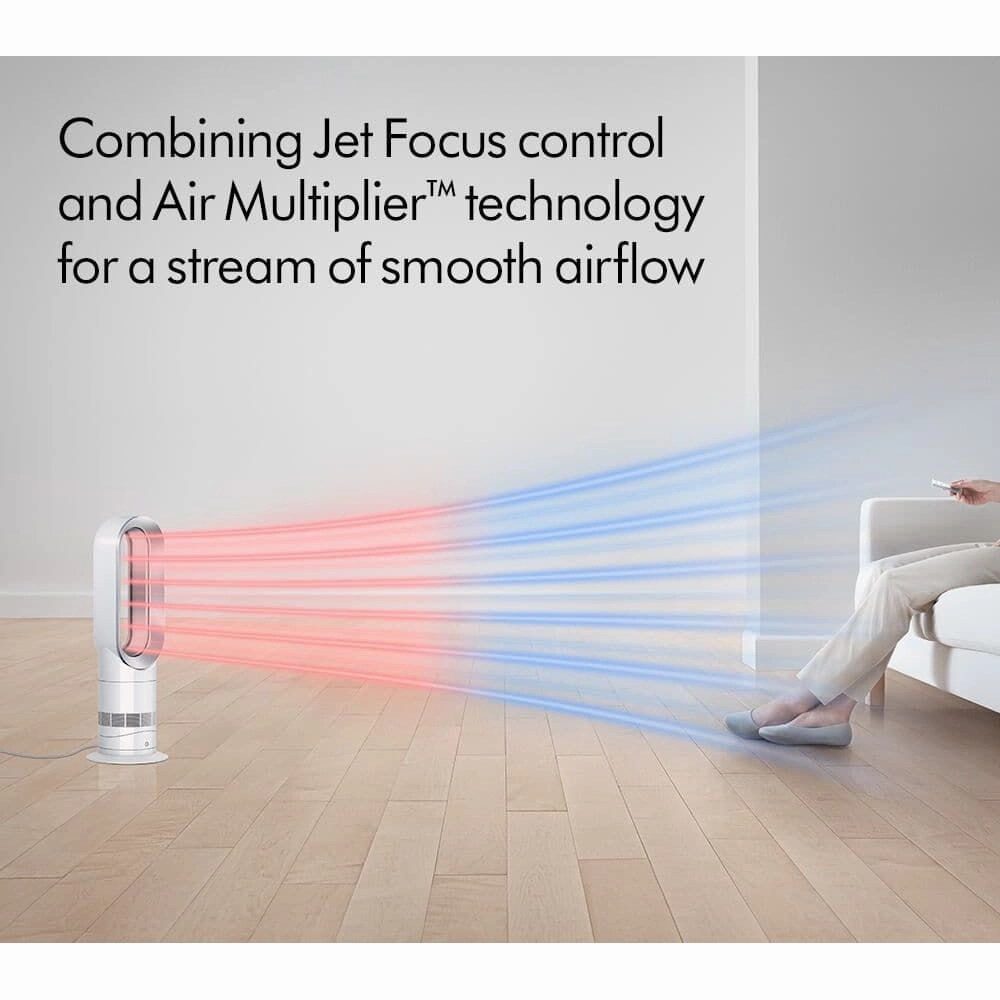 Dyson AM09 Hot Cool Jet Focus Fan Heater  White/Nickel