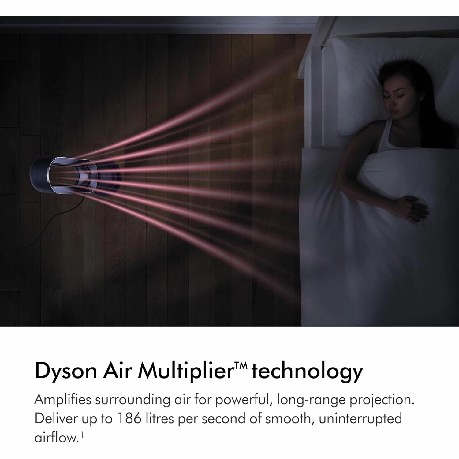 Dyson Hot Cool Jet Focus AM09  Heating & Cooling Fan, Powerful Airflow, White/Silver