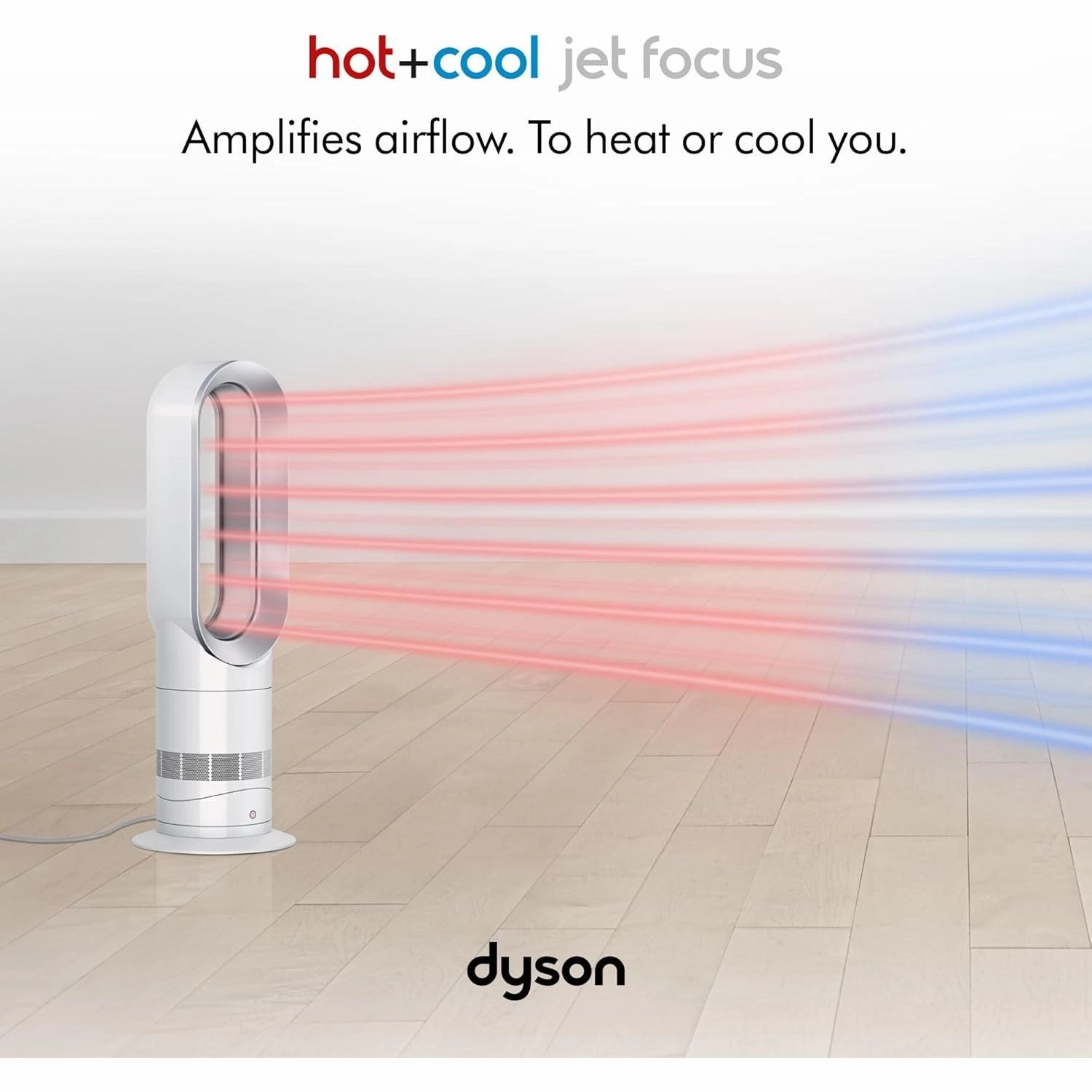 Dyson Hot Cool Jet Focus AM09 powerful cooling fan and room heater (White/Silver)