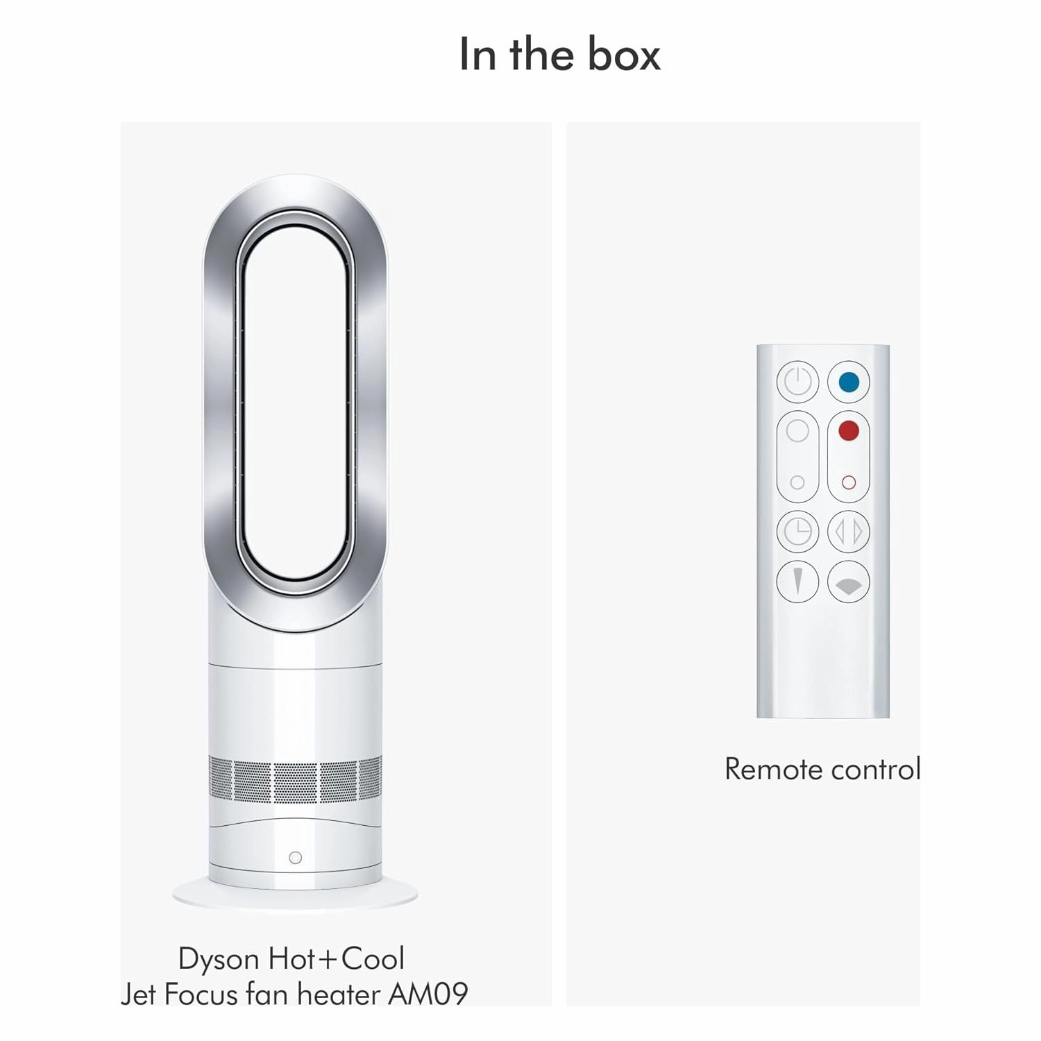 Dyson Hot Cool Jet Focus AM09 powerful cooling fan and room heater (White/Silver)