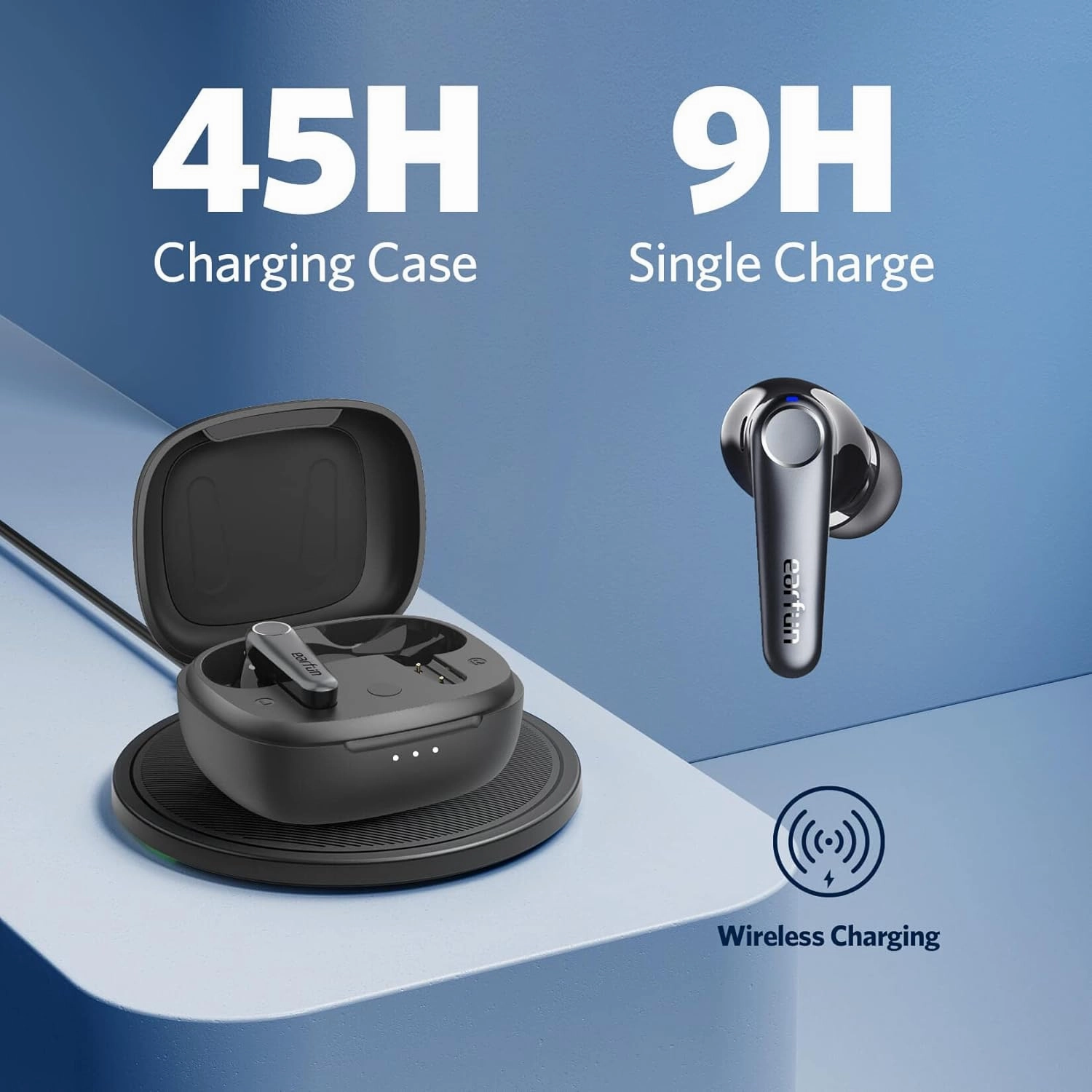 EarFun Air Pro 3 Wireless Earbuds, Hybrid Active Noise Cancelling, aptX Adaptive Sound, Bluetooth 5.3, 45-Hour Playtime