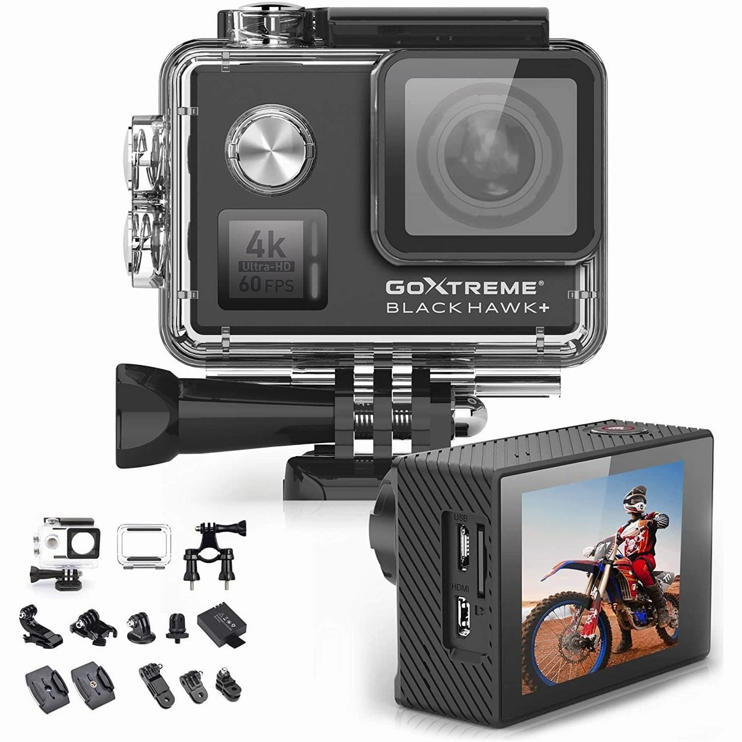 Easypix GoXtreme BlackHawk 4K Action Camera 60fps camera accessories, dslr camera accessories, best camera tripod